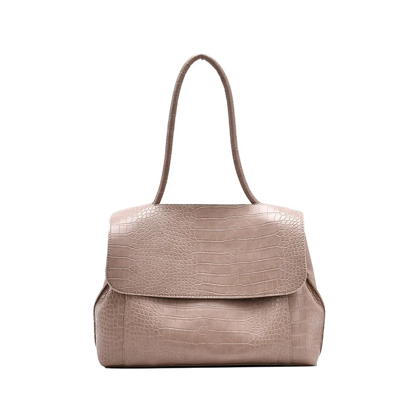 

SWDF Designer Crocodile Pattern women handbag Large Capacity Shoulder Bags For Female 2021 Casual Totes Pu Leather Messenger Bag