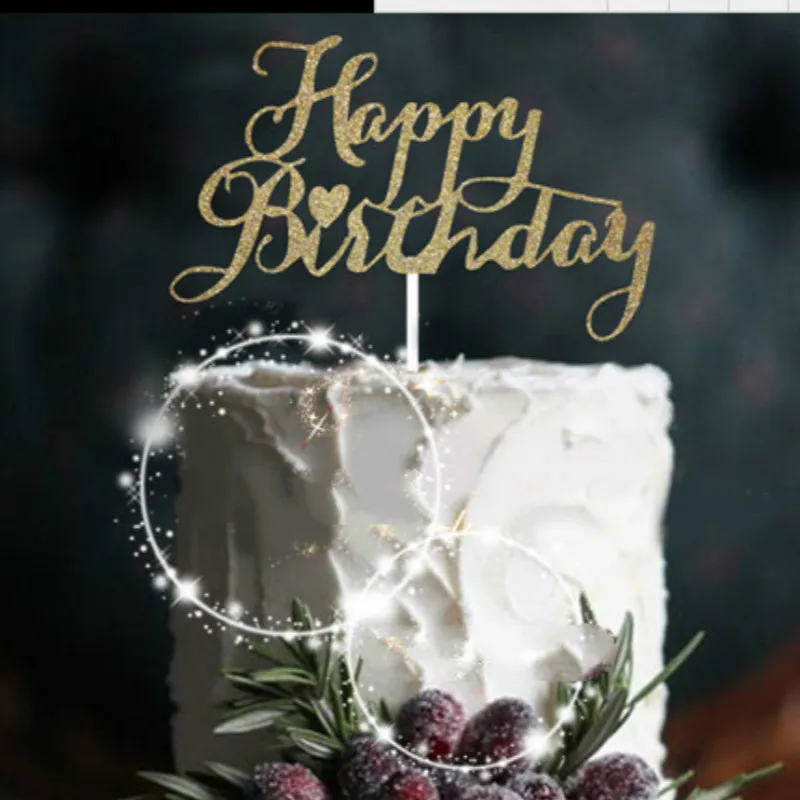 Топпер для торта украшение HAPPYBIRTHDAY торт карта Десерт Таблица макет |