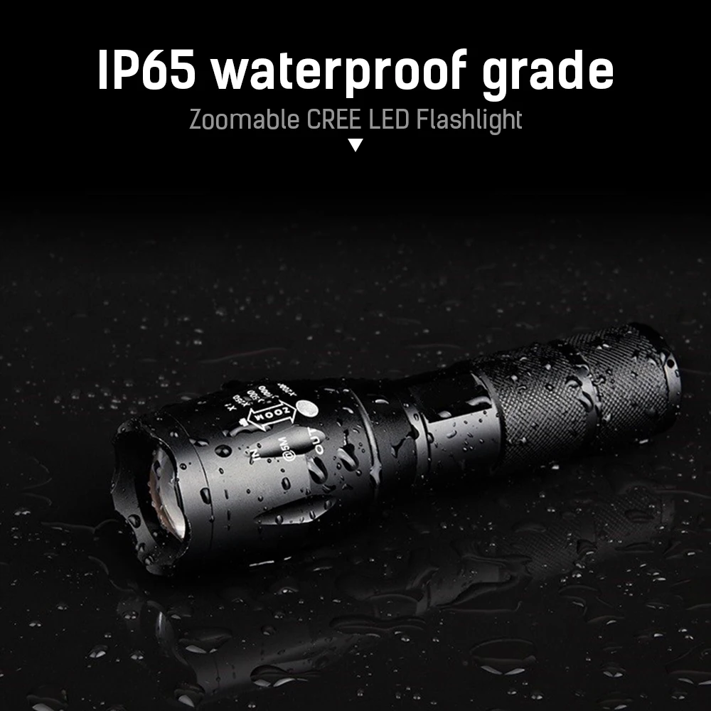 AAA 5-Mode CREE XM-L T6 тактический фонарь Водонепроницаемый фонарь светодиодный фонарик удобный полицейский фонарь с масштабированием наружный фонарик
