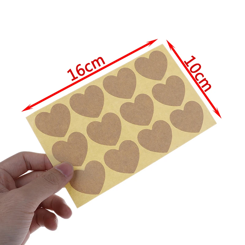 

120pcs Heart Shape Blank Kraft Paper Label Sticker For DIY Hand Made Stickers 3.5X3.6cm