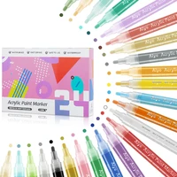 acrylic paint markers set 24 color painting pens 2 3mm permanent for stones glass porcelain canvas diy projects quick drying art
