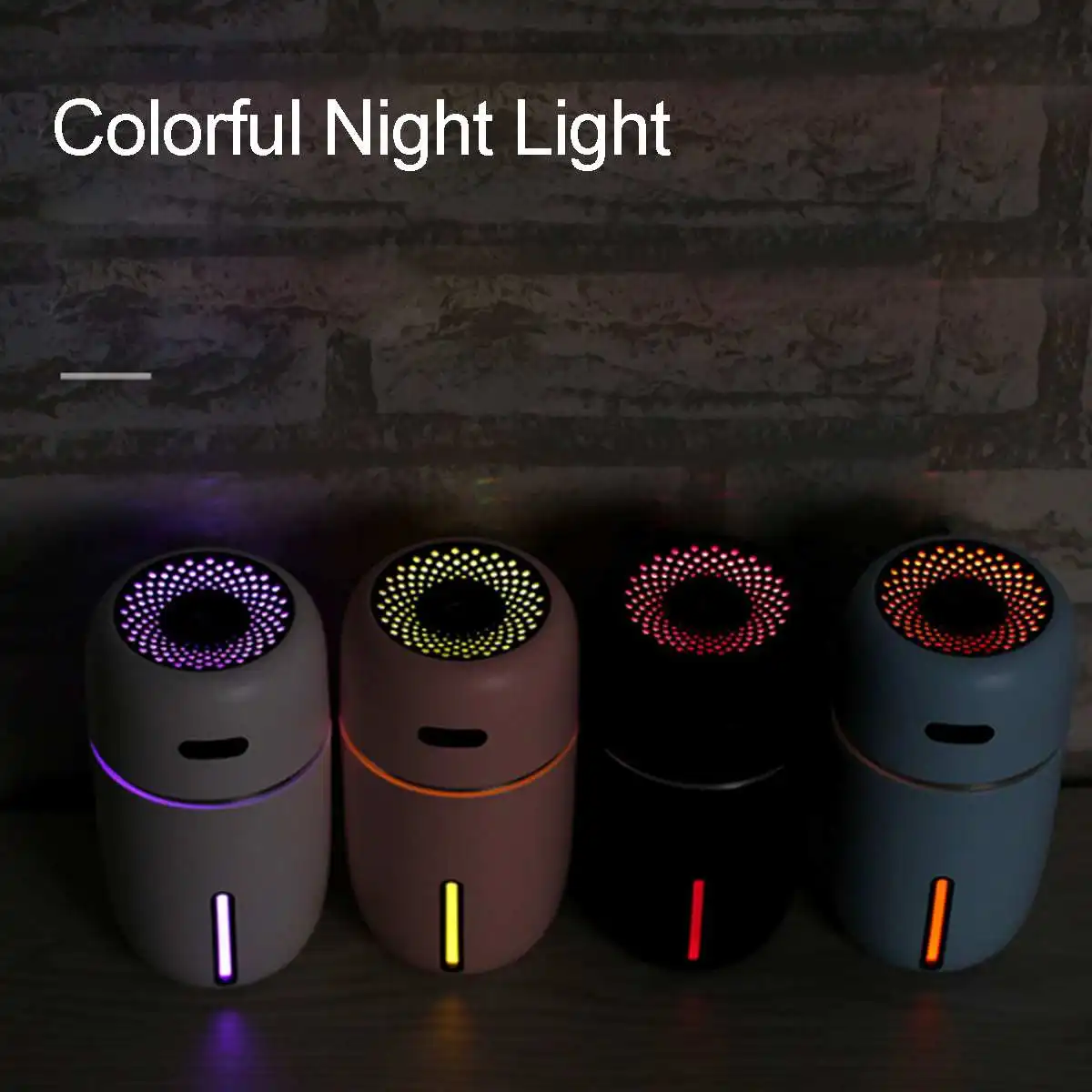 

200ml Portable Electric Air Humidifier Aroma Oil Diffuser USB Cool Mist Sprayer with Colorful Night Light for Car Home