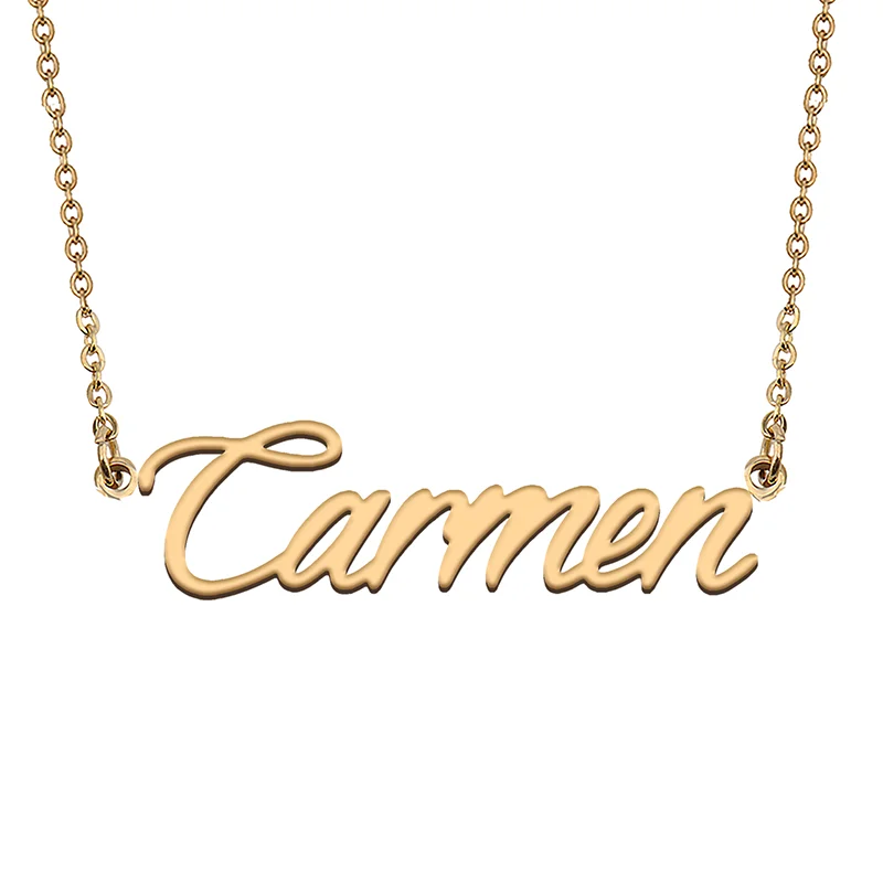 

Carmen Custom Name Necklace Customized Pendant Choker Personalized Jewelry Gift for Women Girls Friend Christmas Present