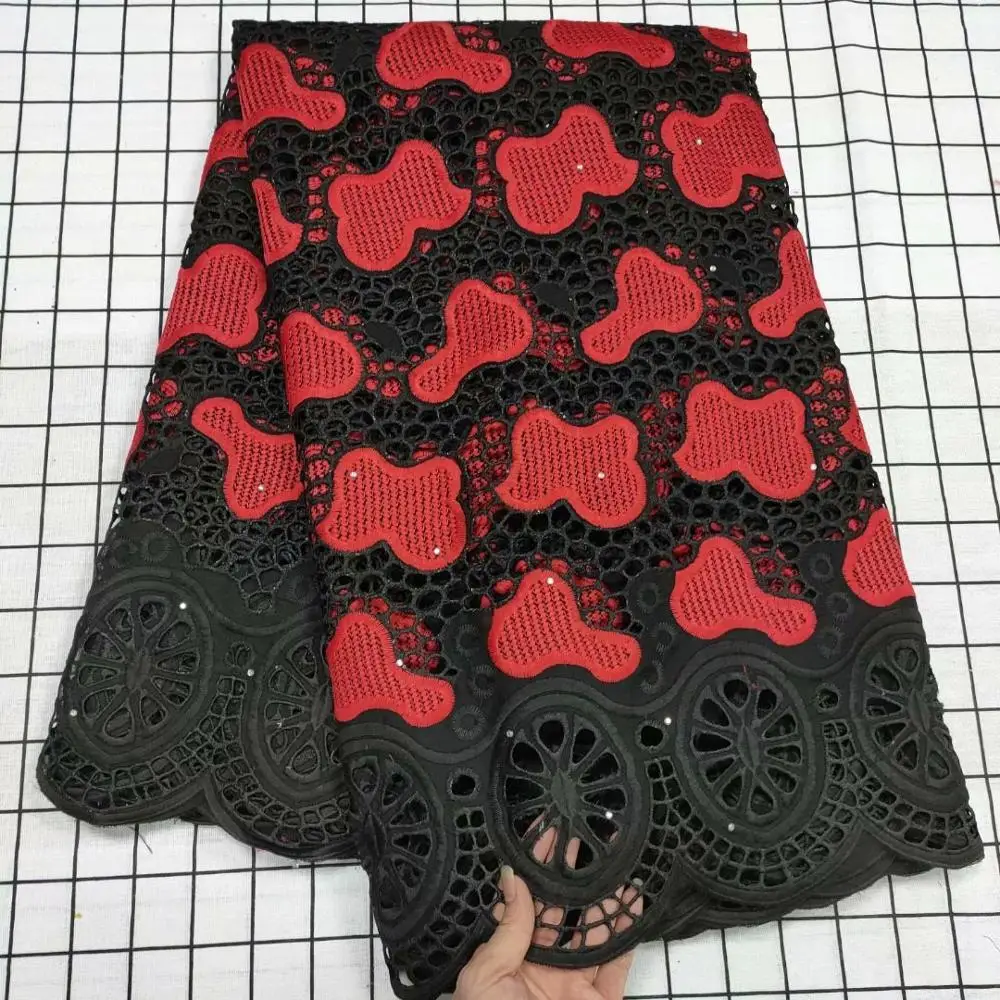 2020 Новое поступление 5 ярдов Хлопок африканская кружевная ткань швейцарская