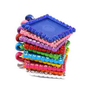 20 шт., ювелирное изделие, Алмазный кабошон, основа Подвески, DIY ожерелье, аксессуары для рукоделия, красочные циркониевые сплавы, ювелирный лоток, фурнитура