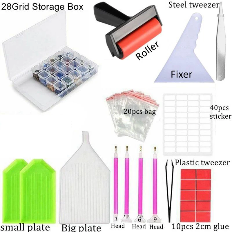 5D инструменты для вышивки картин со стразами наборы Роликовая Коробка хранения