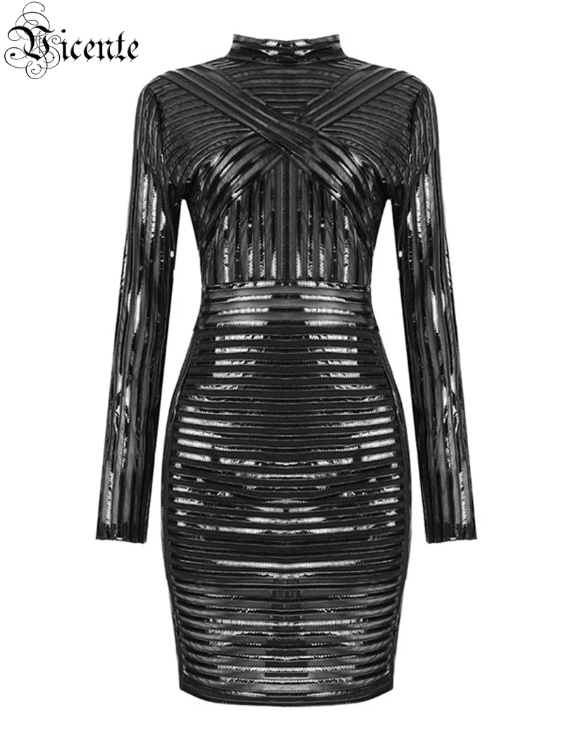 Мини платье в полоску с длинным рукавом мини знаменитостей новинка 2020|mini dress|dress