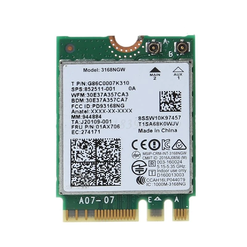 Для Intel 3168 AC 3168NGW NG FF M.2 802.11ac беспроводная Wifi карта двухдиапазонный адаптер|Сетевые