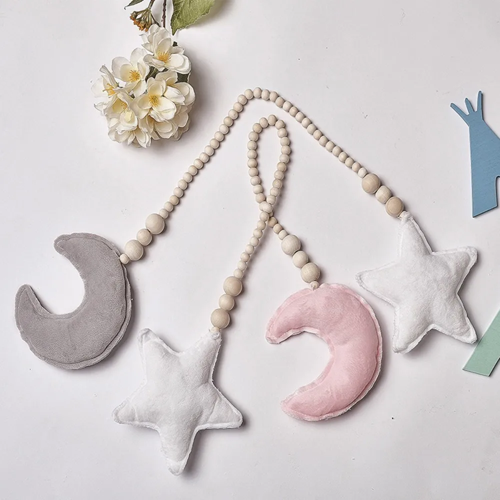 Скандинавские Детские декоративные подушки луна звезды деревянные бусины
