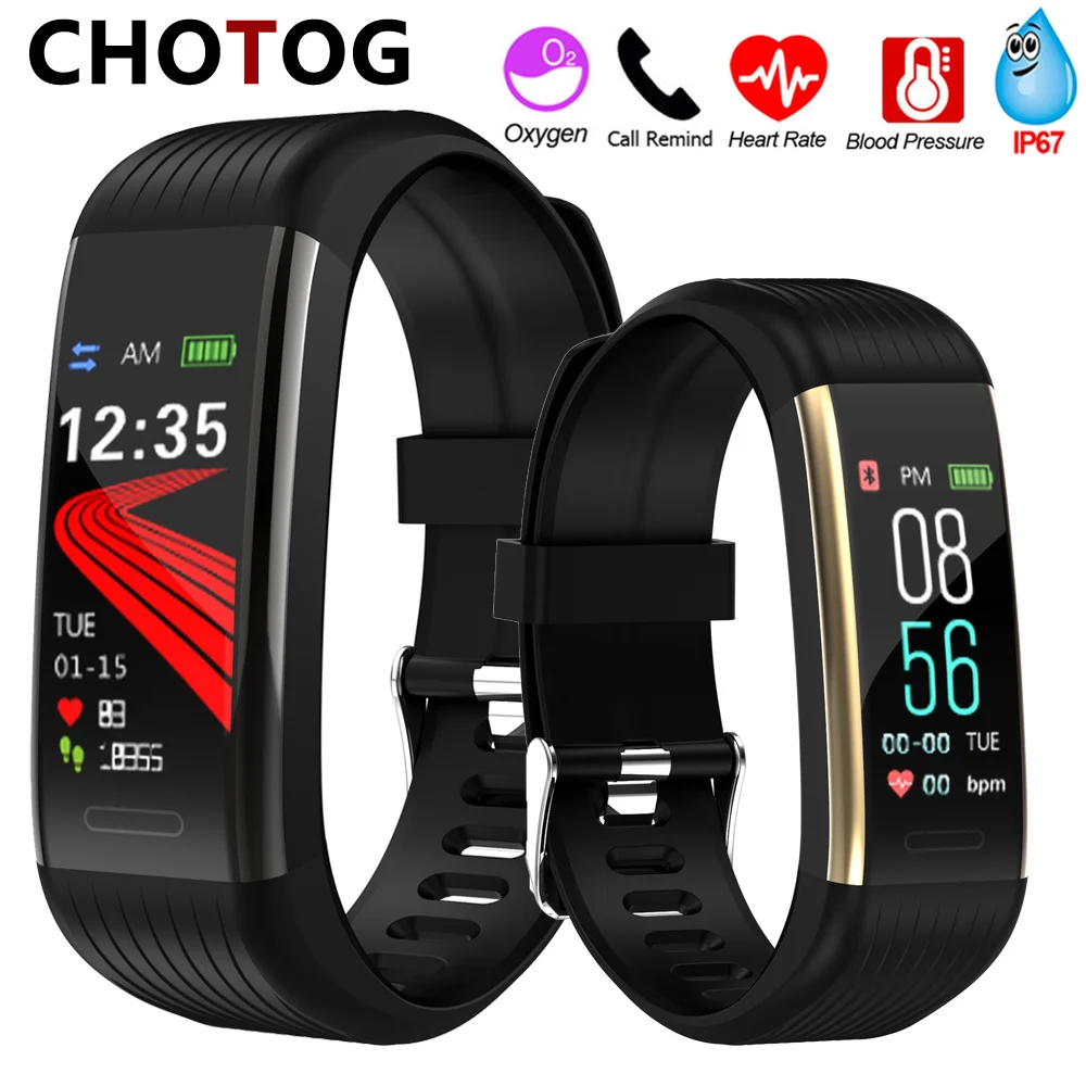 Фитнес трекер IP67 водонепроницаемый смарт браслет для мужчин и женщин фитнес с