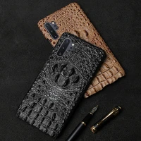 luxury genuine leather crocodile head fran bk phone case for iphone 7 8 xr 11pro max half pack protective for samsung s8 s9 s10