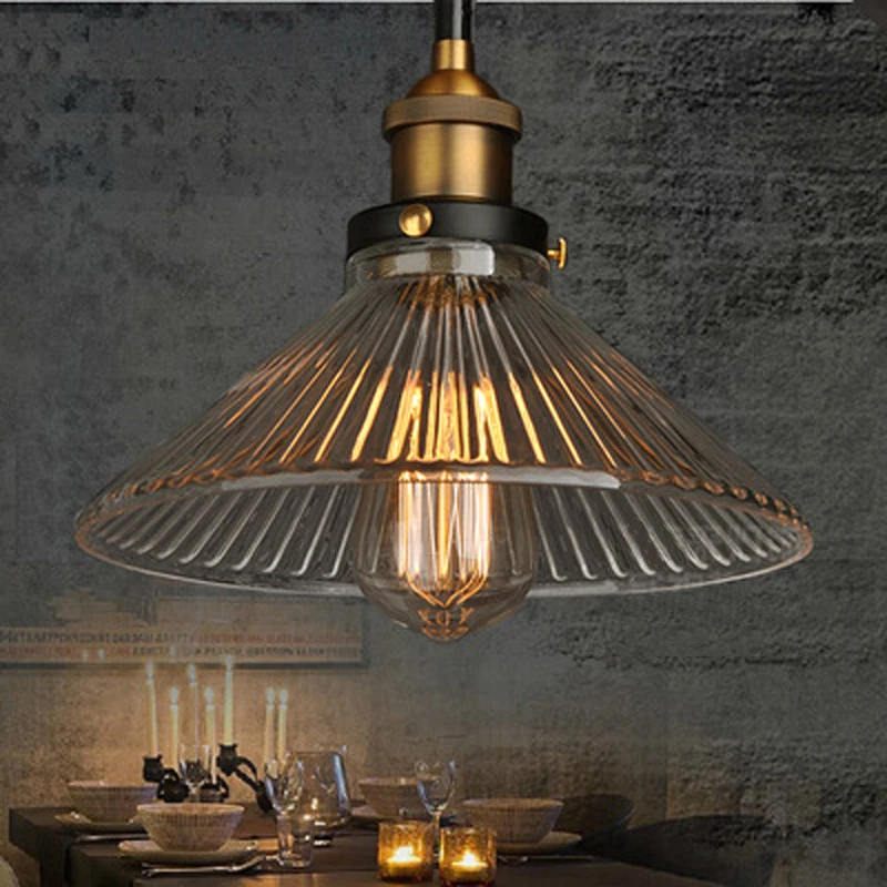 Винтажная промышленная Лофт ресторанная стеклянная подвеска для бара