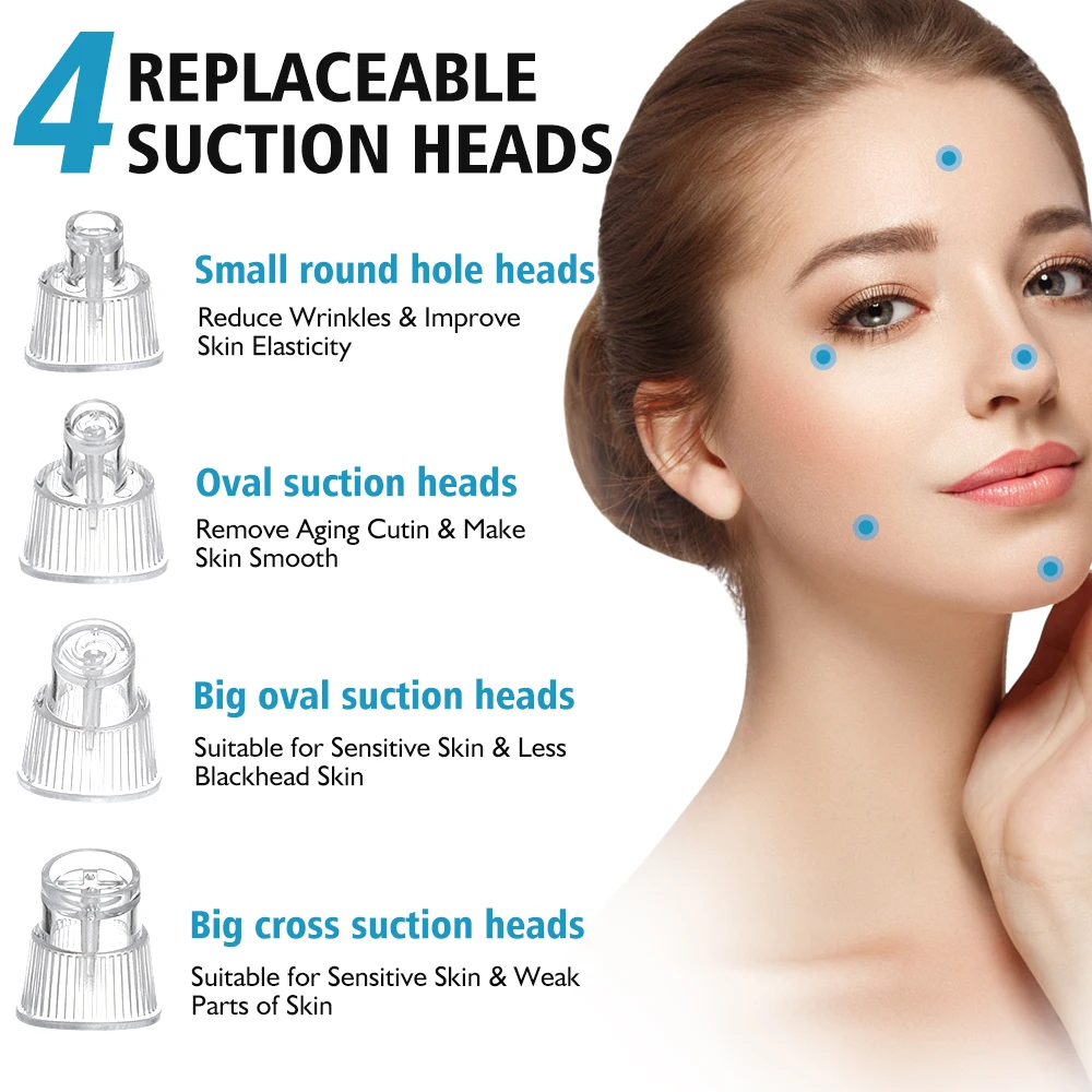

Small Bubble Blackhead Remover Electric USB Rechargeable Pore Vacuum Cleaner Blackhead Removal Beauty Instrument Heat Function