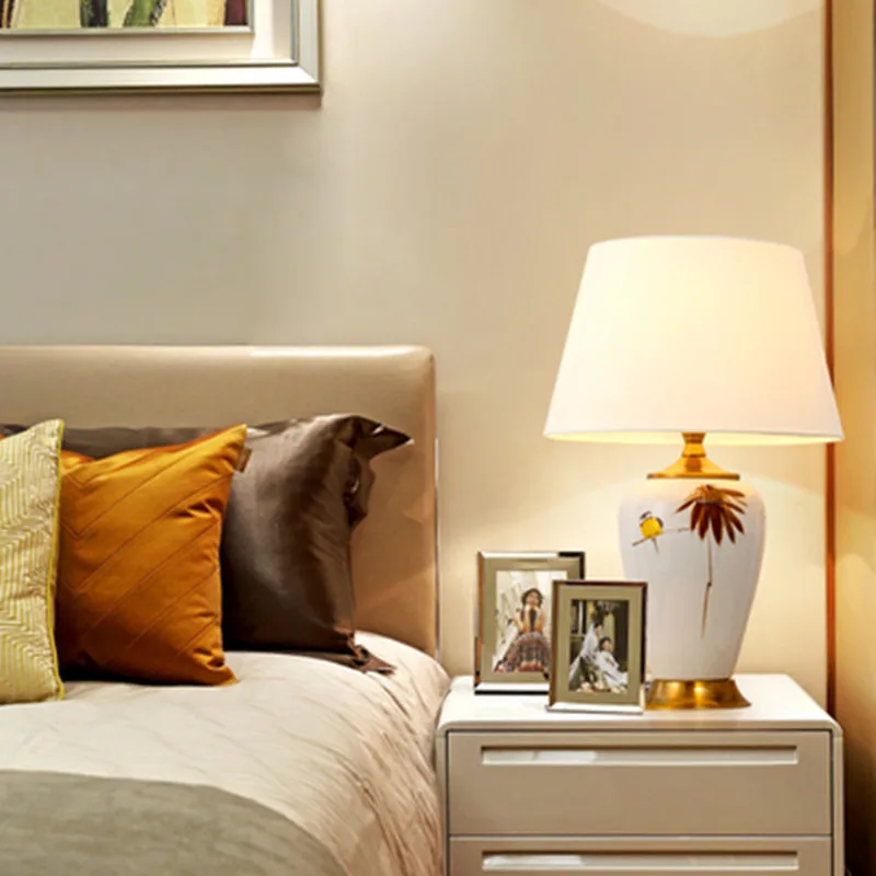 Фарфоровая прикроватная лампа настольная для спальни ночные светильники