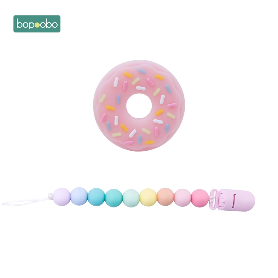Bopoobo 1 шт. пищевой силиконовый Icecream набор силиконовый Прорезыватель для зубов бусы для изготовления BPA бесплатные Детские трофеи подвеска пустышка Клип цепь