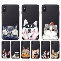 babaite cute french bulldog cartoon dog and cat phone case for iphone 11 12 pro max x xs max 6 6s 7 8 plus 5 5s 5se xr se2020