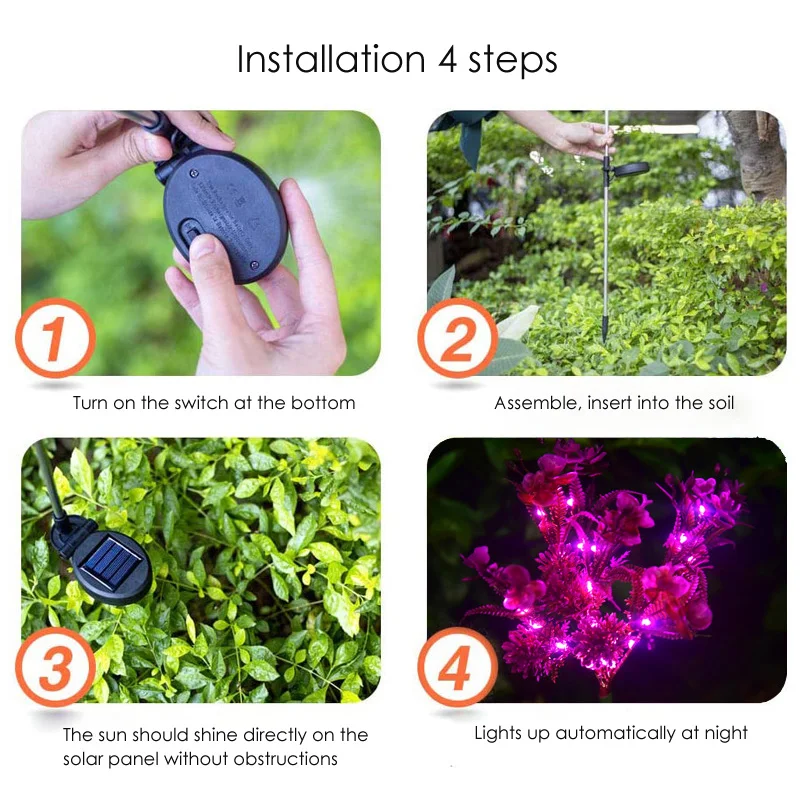 2 шт. 7 цветов 28led Солнечный садовый светильник наружный светящийся фонарь