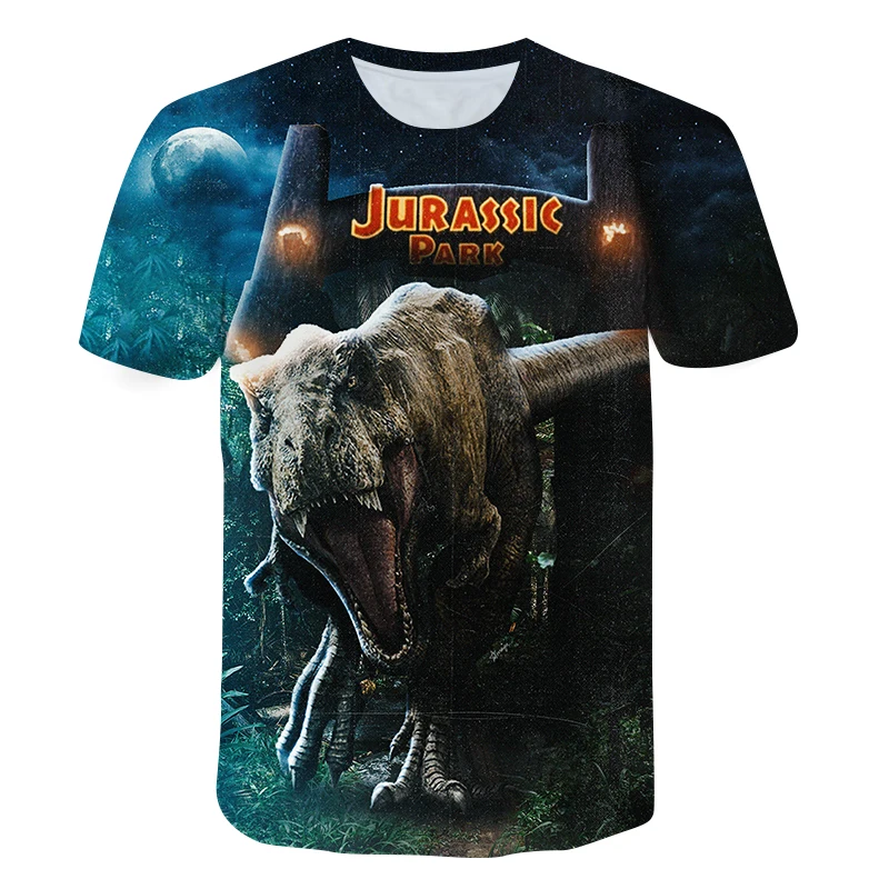 

Boys T Shirts kids Clothes for Teenagers 2021 Summer Dino 3D Printed Jurassic Park Casual Fashion Childrens Tops Girls Tees