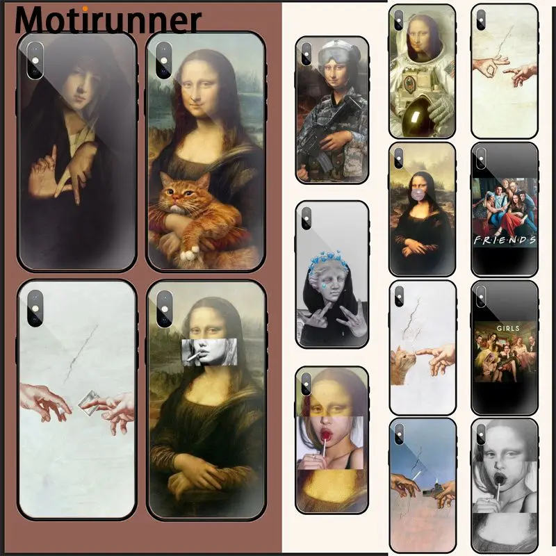 Motirunner Leonardo da Vinci Мона Лиза ПЭТ Кот художественный эстетический чехол для телефона