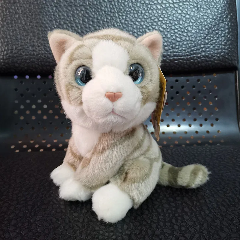 Милый серый полосатый Кот мягкие игрушки мини реалистичные кошки плюшевые