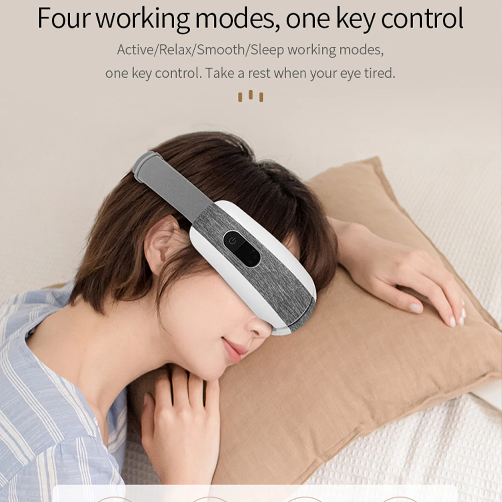 

Eye Massager Graphene Heated For Tired Eyes Foldable And Easy To Carry Airbag Heating Massage Bluetooth Connection