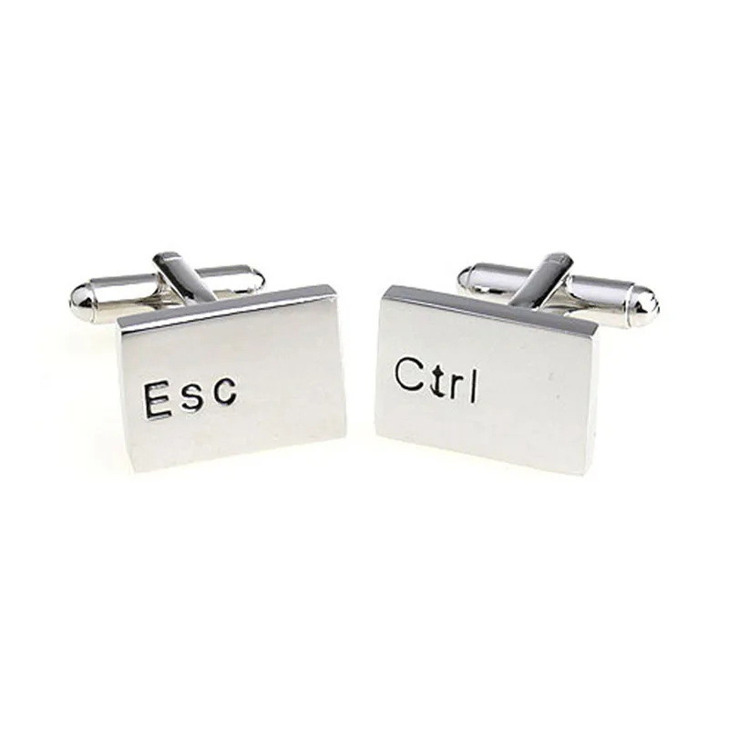 Компьютерная клавиатура Esc Ctrl ключ прессованные серебряные запонки французская рубашка рукав новые крутые Нежные мужские запонки для рубашки