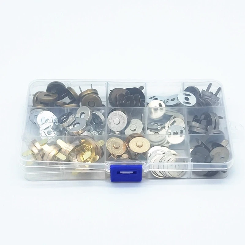 

Магнитная застежка для кошелька, застежка с магнитной застежкой для сумок, с коробкой для хранения, 40Pcs1, 4/18 мм, круглая металлическая кнопка