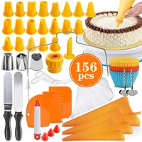 156 pcs baking supplies set silicone cake decorating kit supplies with icing piping tips russian nozzles home bake