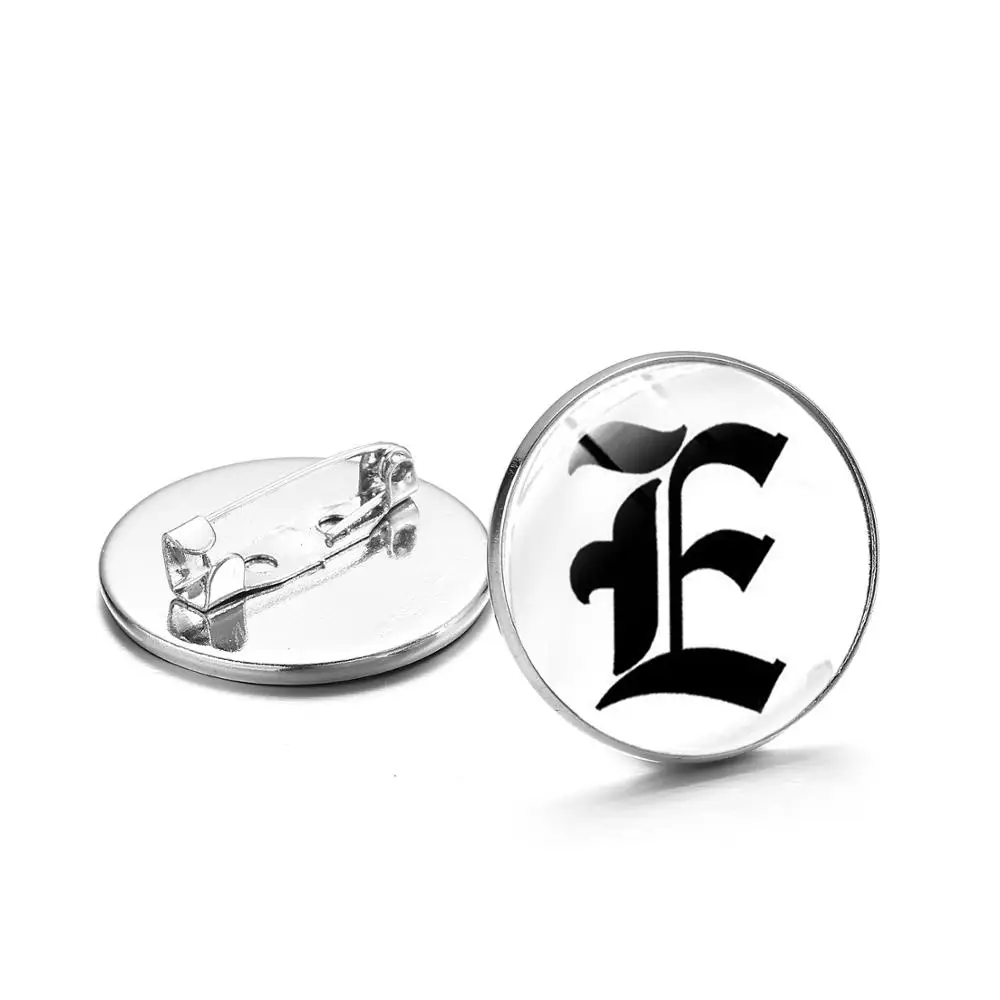 Креативная брошь в виде букв алфавита кабошона с посеребренным покрытием |