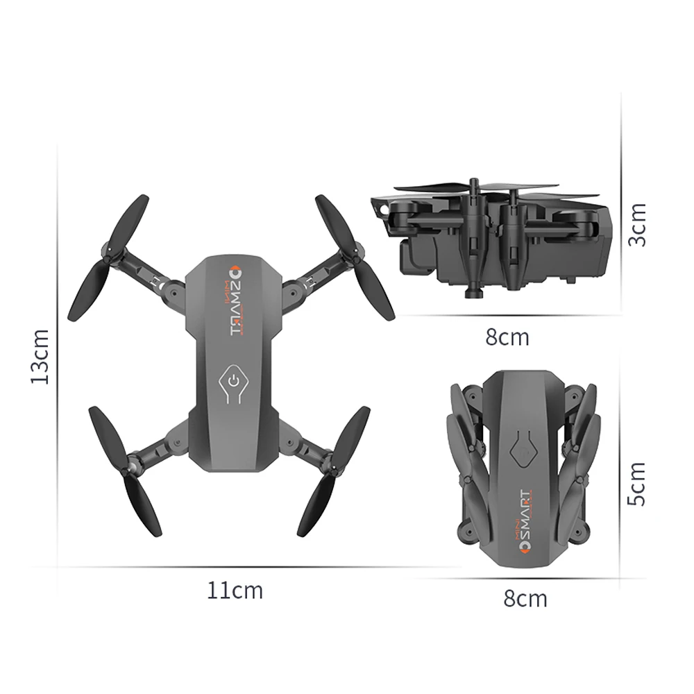 Mini Dron Profesional con c&aacute;mara Dual para ni&ntilde;os, cuadric&oacute;ptero con WiFi, FPV, altura plegable, color negro y gris, modelo L23 4K-5