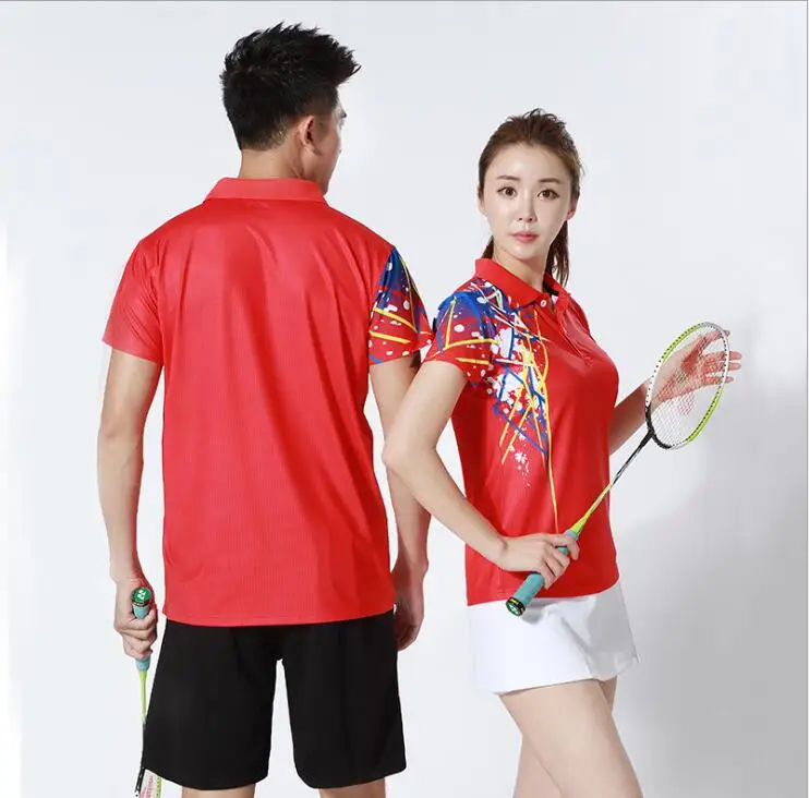 Новинка 2019 рубашка для бадминтона Мужская/Женская быстросохнущая футболка