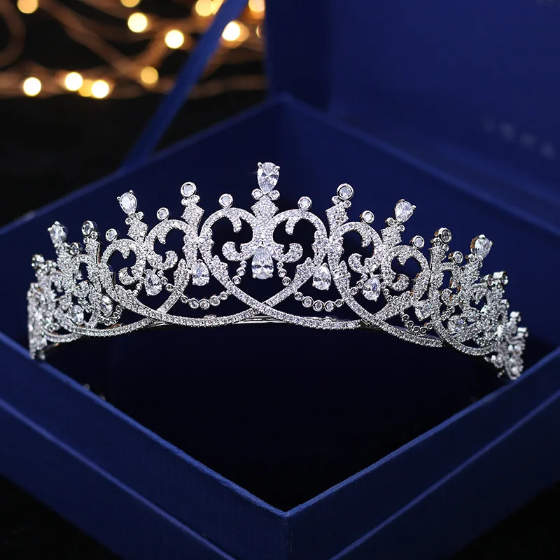 

2021 New Luxury Tiara Party Bridal Crown for Women Wedding Hair Accessories Royal Zirconia Imperial Crowns Jewelry C039