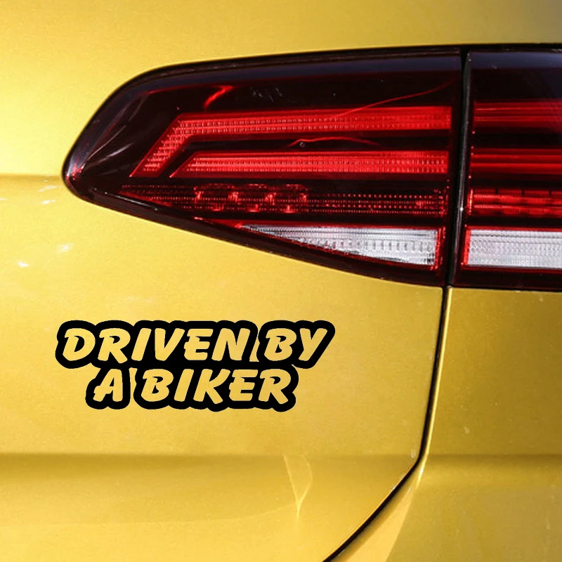 DRIVEN BY A BIKER Funny Novelty Car Van Window Bumper Vinyl Sticker Decal | Автомобили и мотоциклы