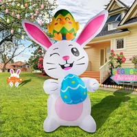 8 ft easter inflatable easter decoration bunny inflatable with egg build in led easter inflatable toy indoor outdoor party decor