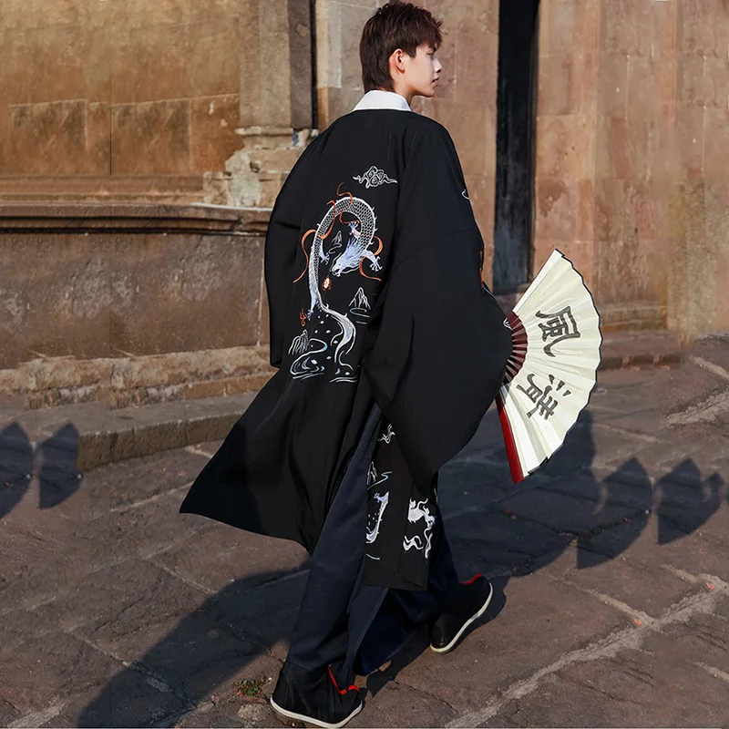 Черный комплект Hanfu традиционное платье костюм династии Хань пара Древний