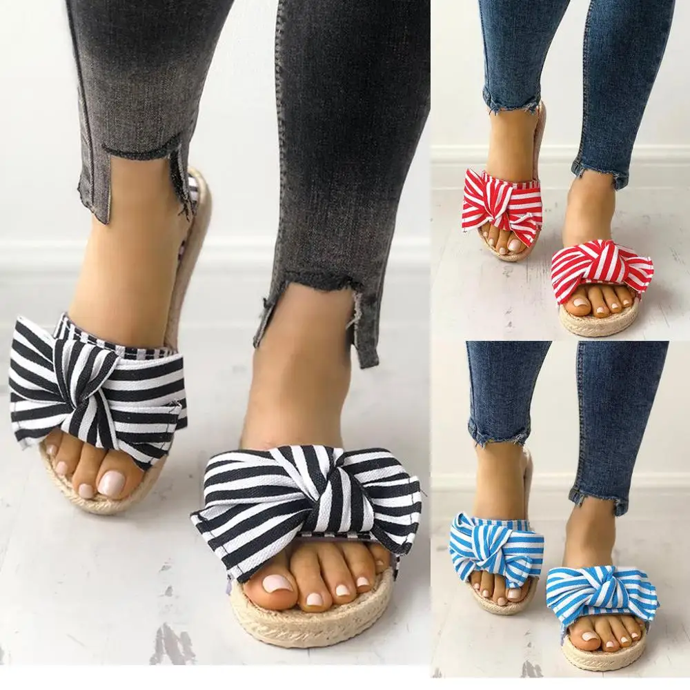 Женские Вьетнамки шлепанцы 42 летние пляжные с бантом босоножки соломенной