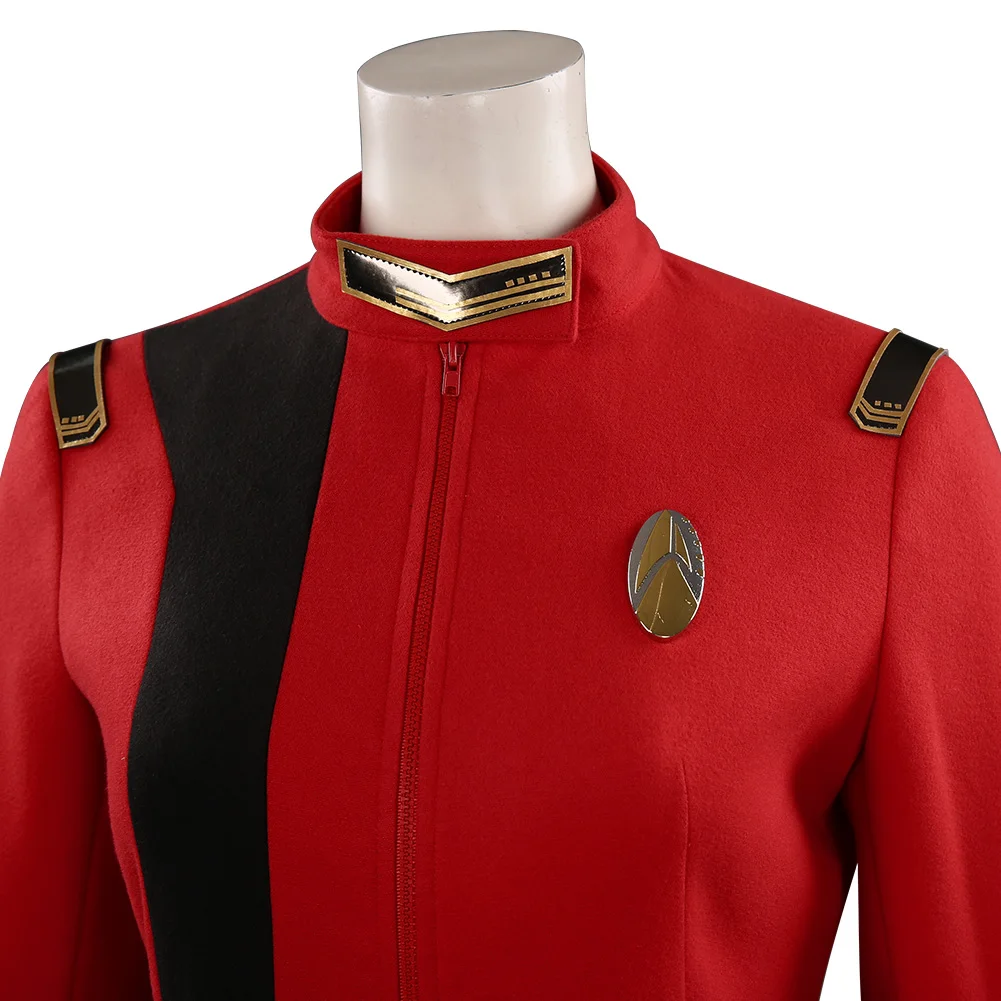 Звезда Косплэй Trek: Discovery сезон 4 Michael Бернем костюм красный наряд Униформа на