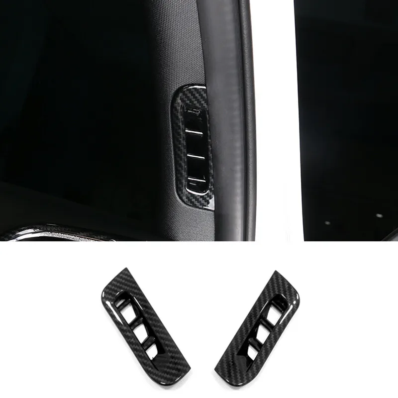 

For Jeep Grand Cherokee 2014 2015 2016 2017 ABS Carbon Fibre Car Front A-Pillar Air Outlet Decoration Cover Trim Accessories