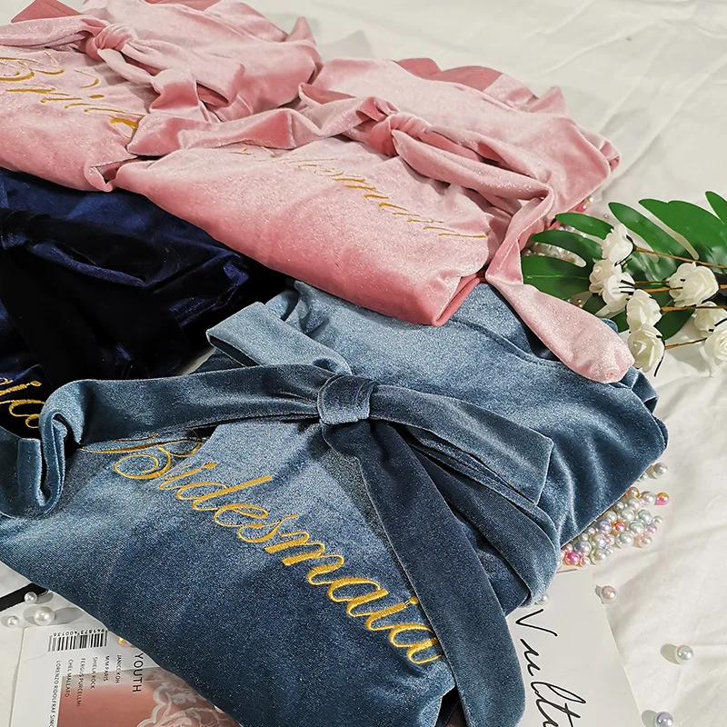 Женский Велюровый Халат-кимоно розовая ночная рубашка бархатная Пижама | Женская