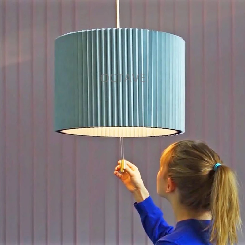 New Postmodern LED Pendant Light Designer Creative Fabric Adjustable Lampshade Hanging Lamp For Dining Room Bar Restaurant Deco | Лампы и