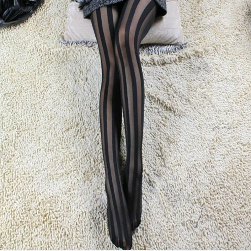 Колготки женские имитация банта черные сетчатые Чулочные изделия в полоску для