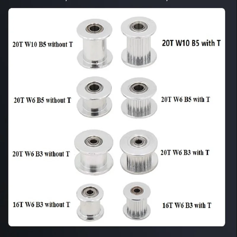 MEGA 5PCS GT2 Idler Timing Pulley 16 Teeth 20 Tooth Wheel Bore 3 5mm Silver Aluminium 2GT Gear Width 6 10mm 3D Printers Parts - купить по