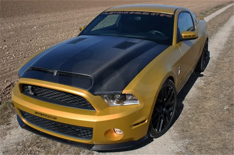 Капот из углеродного волокна для стайлинга автомобиля подходит 10 14 Mustang Shelby GT500 GT