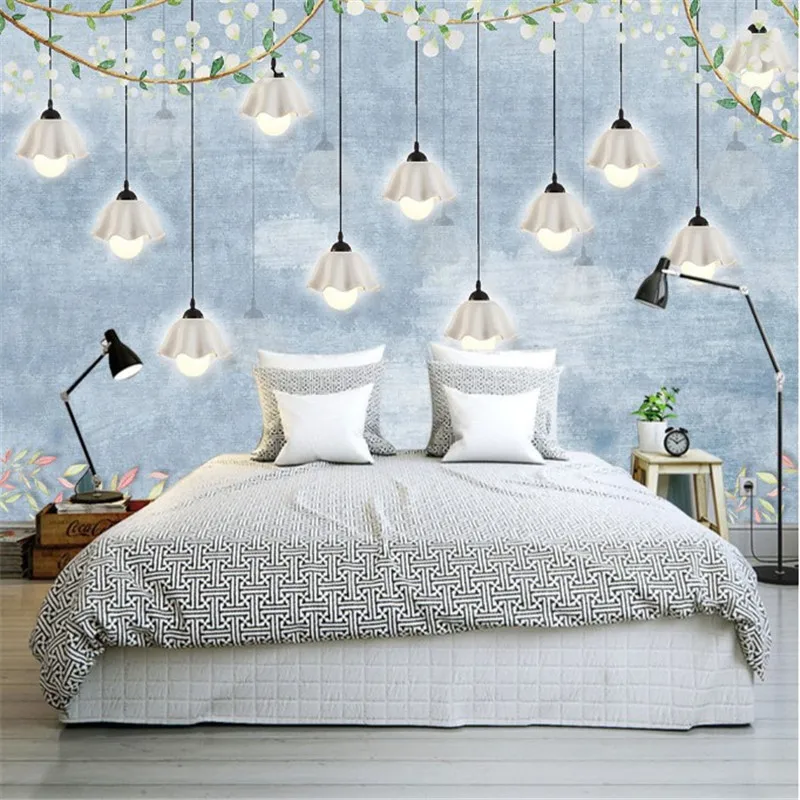 

Custom Mural 3D Wallpaper Light Bulb Roll Children's Room Bedroom Ceiling Fluorescent Wallpaper Decor Papel De Parede