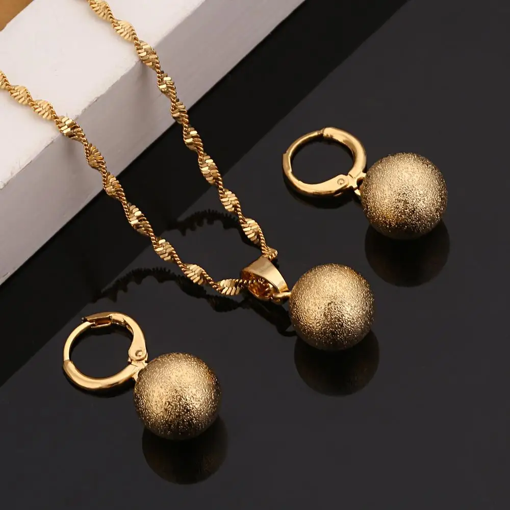 Комплект из колье и серёг с круглой подвеской|Ювелирные наборы| |