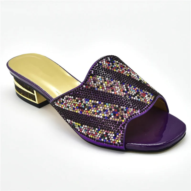 Специальное поступление Свадебные туфли фиолетового цвета в нигерийском стиле