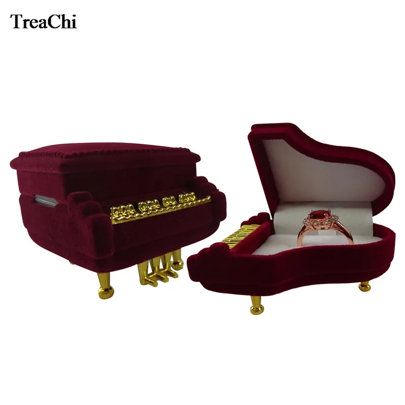 Рождественское милое кольцо для фортепиано бархатное свадебное обручальное