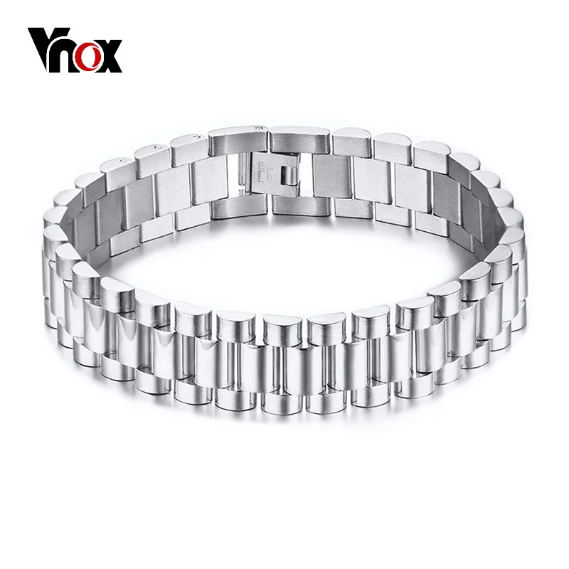 Мужской браслет цепочка Vnox широкий из нержавеющей стали 15 мм|Цепочки и браслеты| |