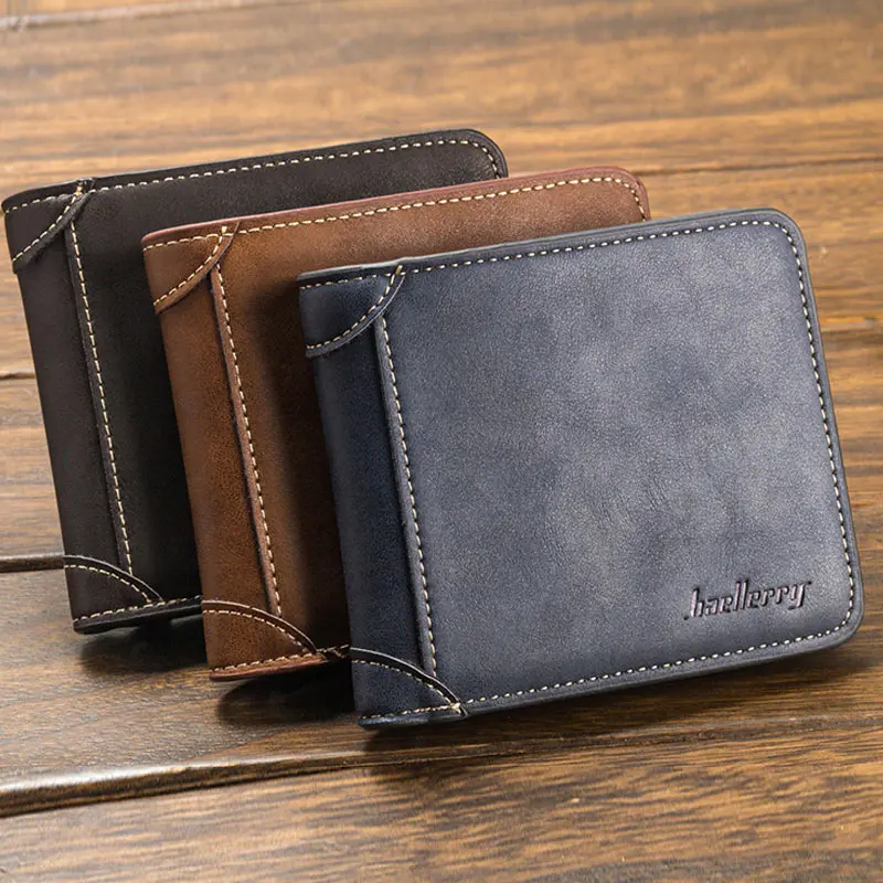 Мужской кошелек из искусственной кожи винтажный для денег визитная карточка