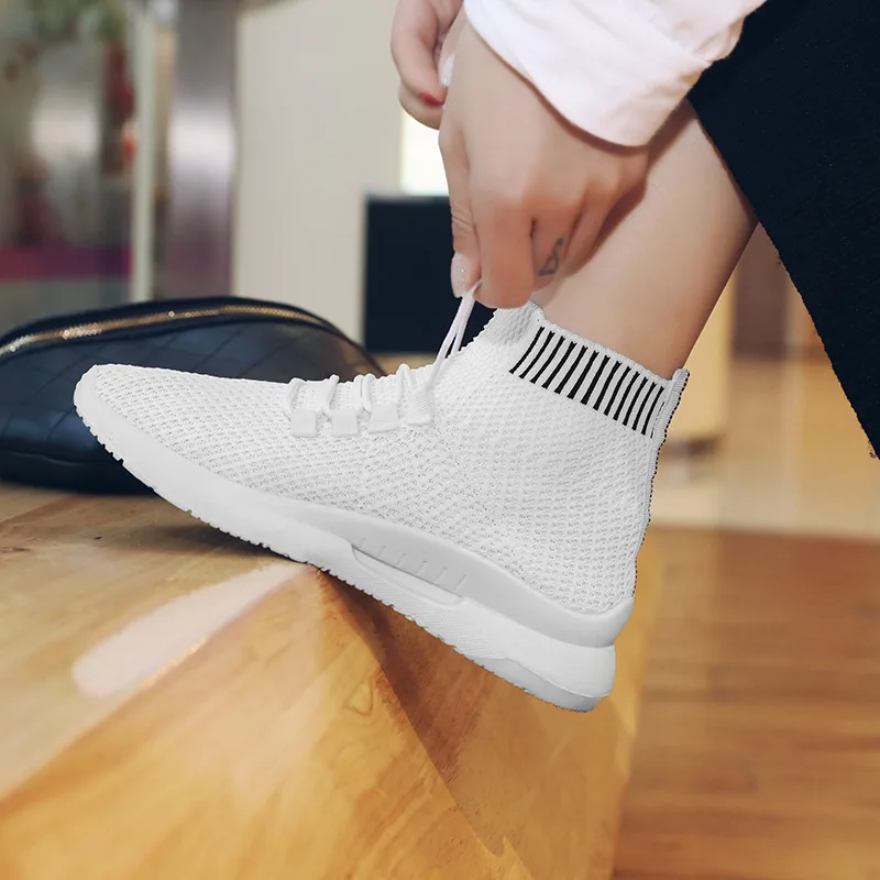 2020 Women Sneakers Fashion Socks Shoes Casual White Summer knitted Vulcanized Trainers Tenis Feminino | Обувь